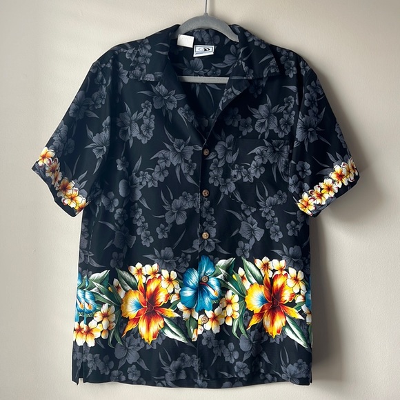 Good Vibes Vintage Surf Hawaiian Floral Shirt - Picture 1 of 7